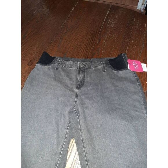 New Size 10 Maternity Isabel Maternity Faded Black Denim Jeans NWT - Picture 4 of 7
